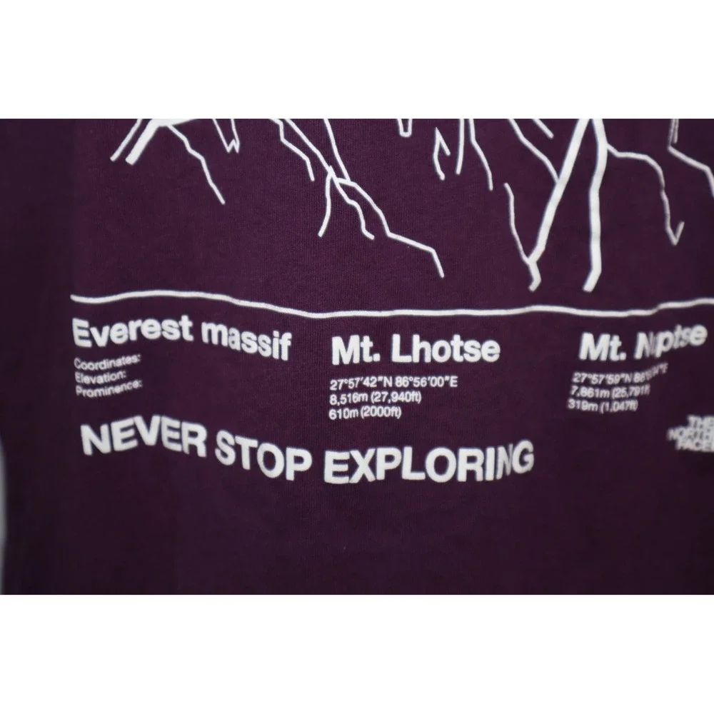 The North Face Shirt Mens Large Purple Everest Mt Lhotse Massif Purple
